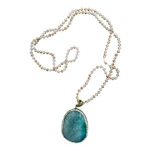 Blue Pendant Long Necklace